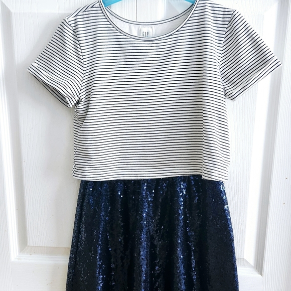 Gap Striped Tpp Sequin Skirt Dress - Picture 2 of 6